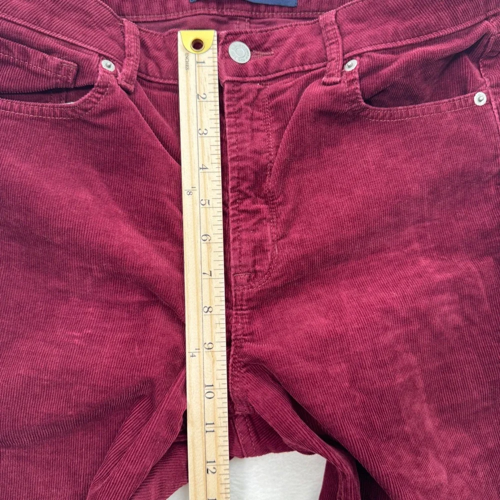 Gap‎ Corduroy Pants Womens 10/30R Burgundy High Rise Universal Legging Slim Fit